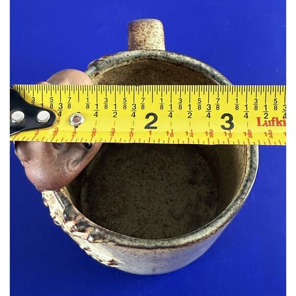 Vintage Japan Art Pottery Prehistoric Lizard Fangs Glazed Stoneware Mugs - Picture 10 of 11